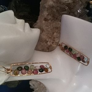 Gold Gemstone Earrings